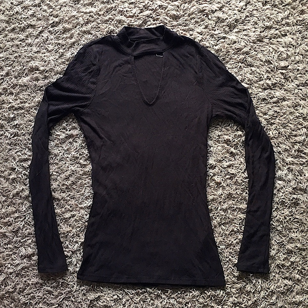Hollister Black Long Sleeve Tight Top Size Medium